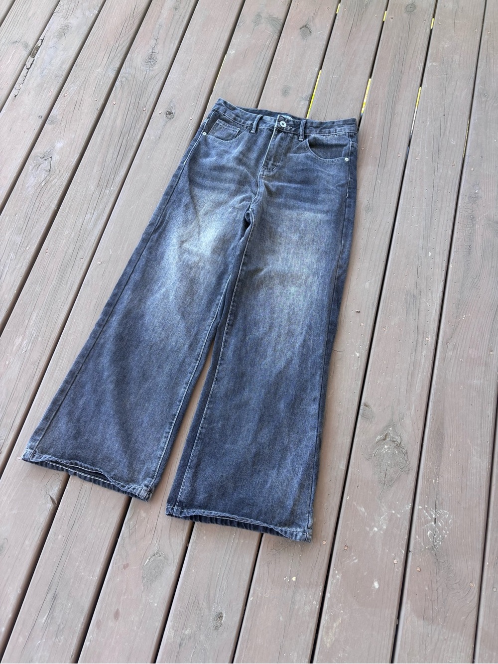 Starred Jeans Sz 30 Black Faded Baggy Wide Leg